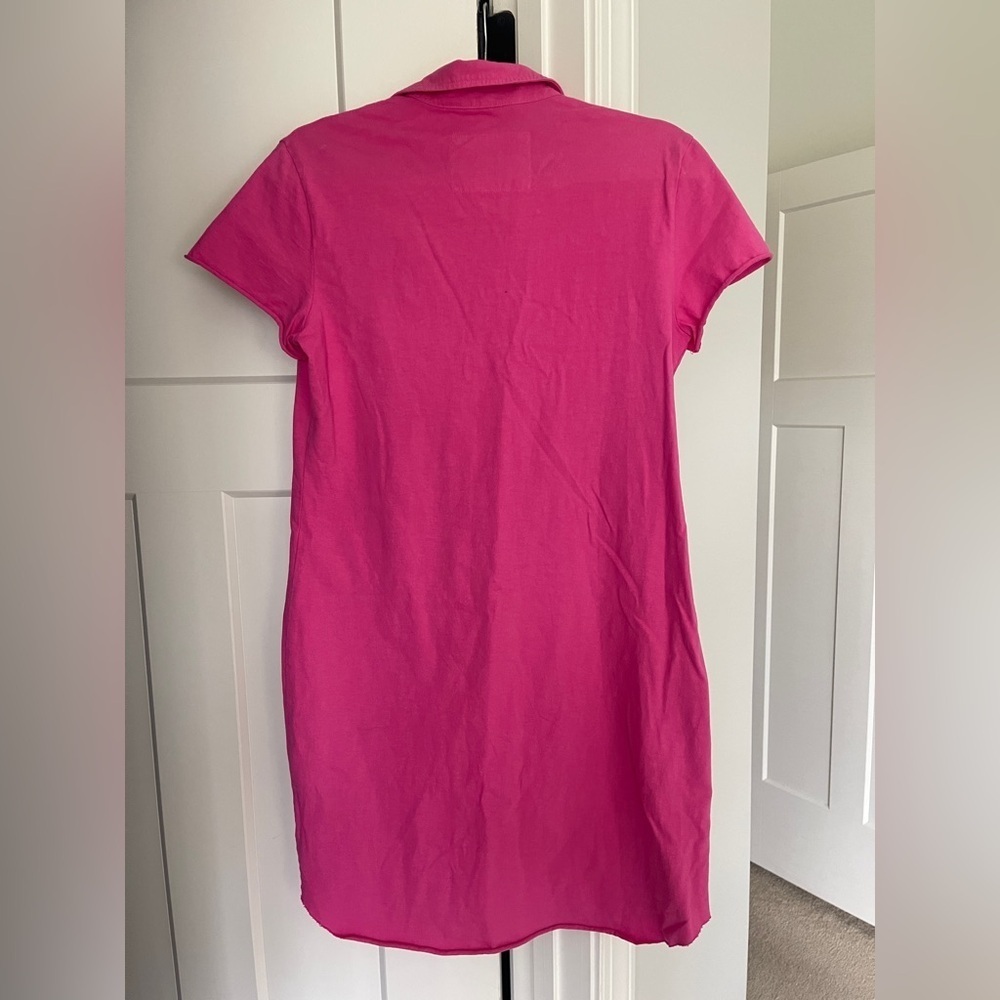 FRANK & EILEEN Lauren Polo Dress Heritage Jersey Pink Short Sleeve - Picture 5 of 5